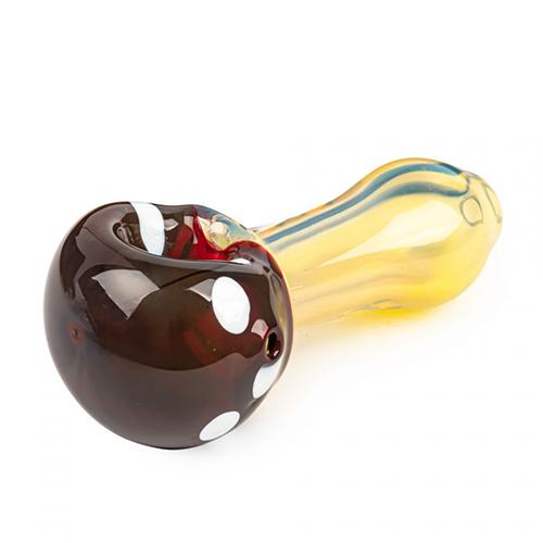 Red Eye Glass- 3" West Coast Mushroom Hand Pipe - MI VAPE CO