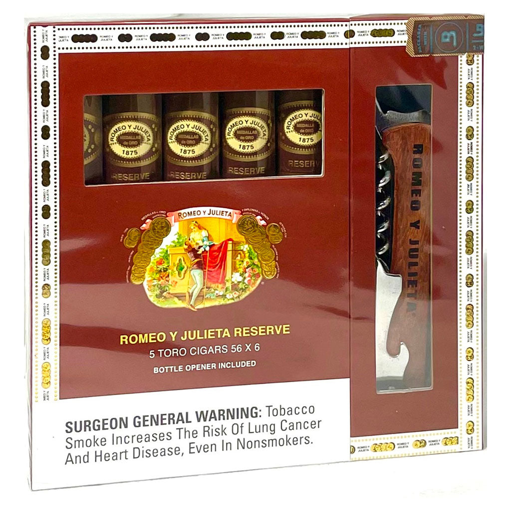 Romeo Y Julieta Reserve - Sampler 5 pack/Bottle Opener