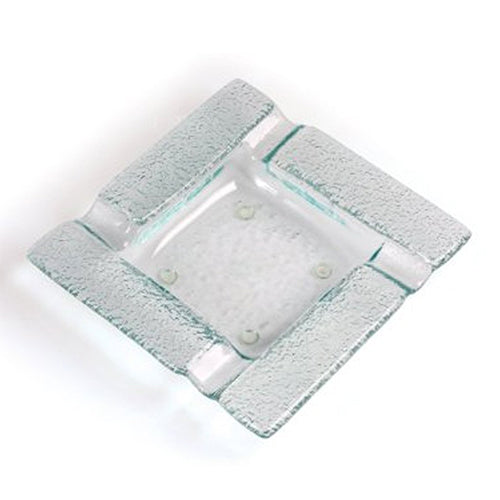Cigar Ashtray - Frosted Glass Black/White