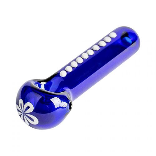 Red Eye Glass - 3.25" Flower Power Hand Pipe - MI VAPE CO 